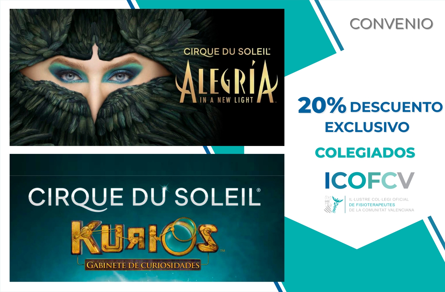 Descuento exclusivo para colegiados del ICOFCV en los espectáculos de Cirque du Soleil en Valencia y Alicante