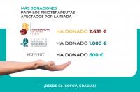 Los Colegios de Fisioterapeutas de Castilla y León, Extremadura y una clínica francesa apoyan con donaciones a los afectados por la riada